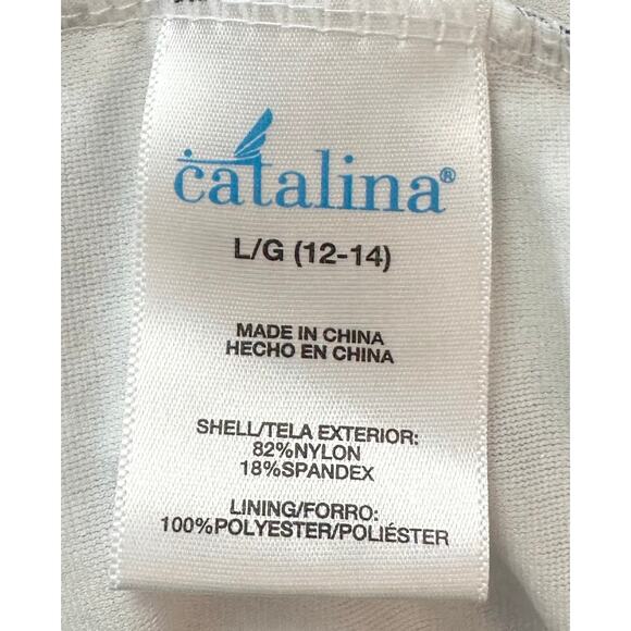 2/$15 Catalina Zebra Print Swim Set Halter Tankini Top + Skirt Swimsuit Size L - Picture 9 of 11